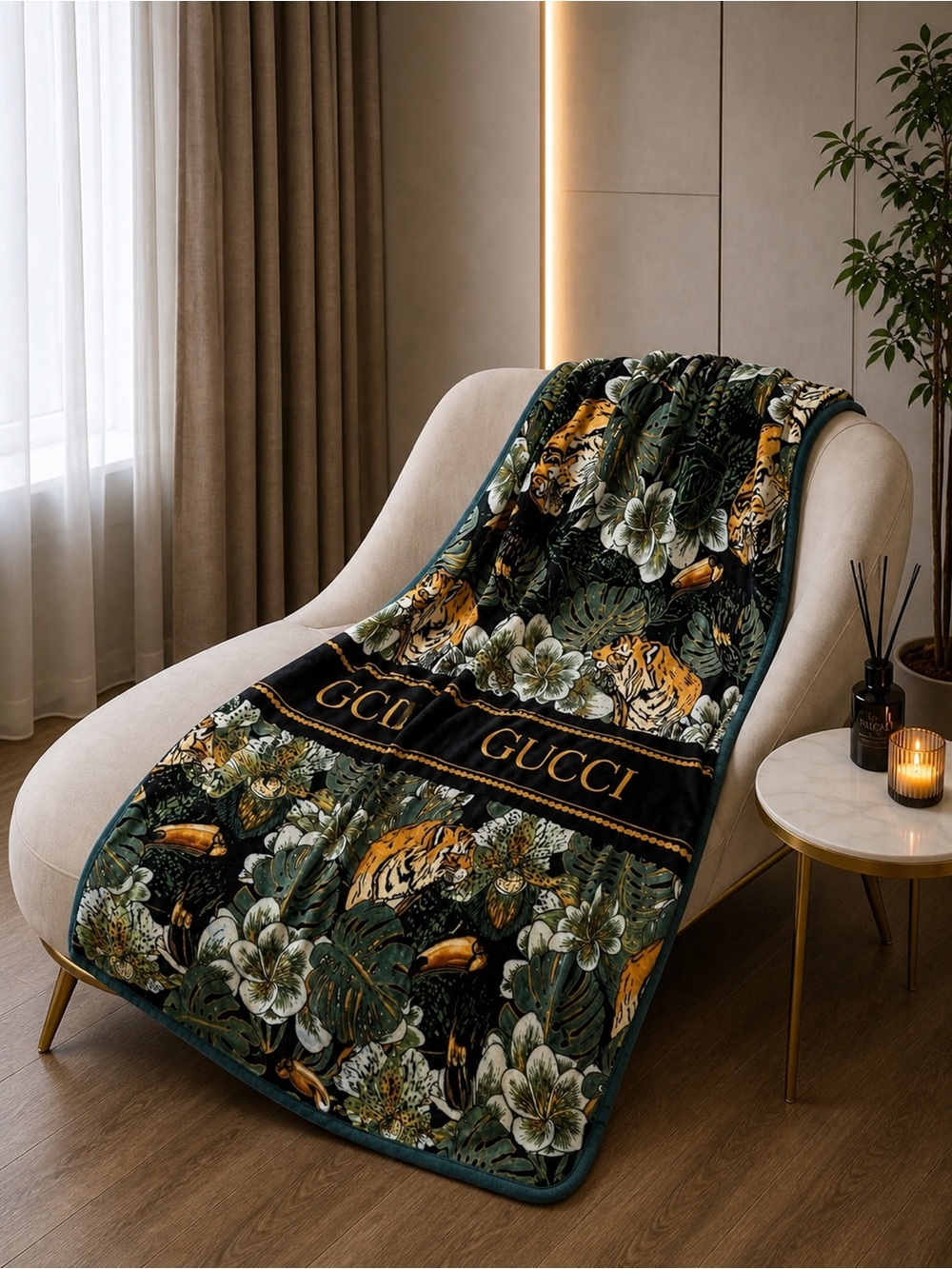 Luxe Jungle Tiger Plush Blanket | Statement Throw | New ✨